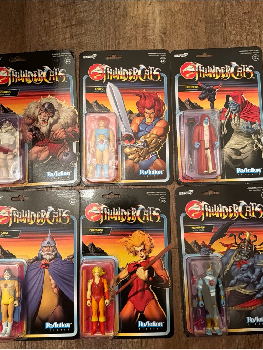 Thundercats Cheetara ReAction Super7 Lion O Mumm Ra Monkian Jaga 6 figures NIB